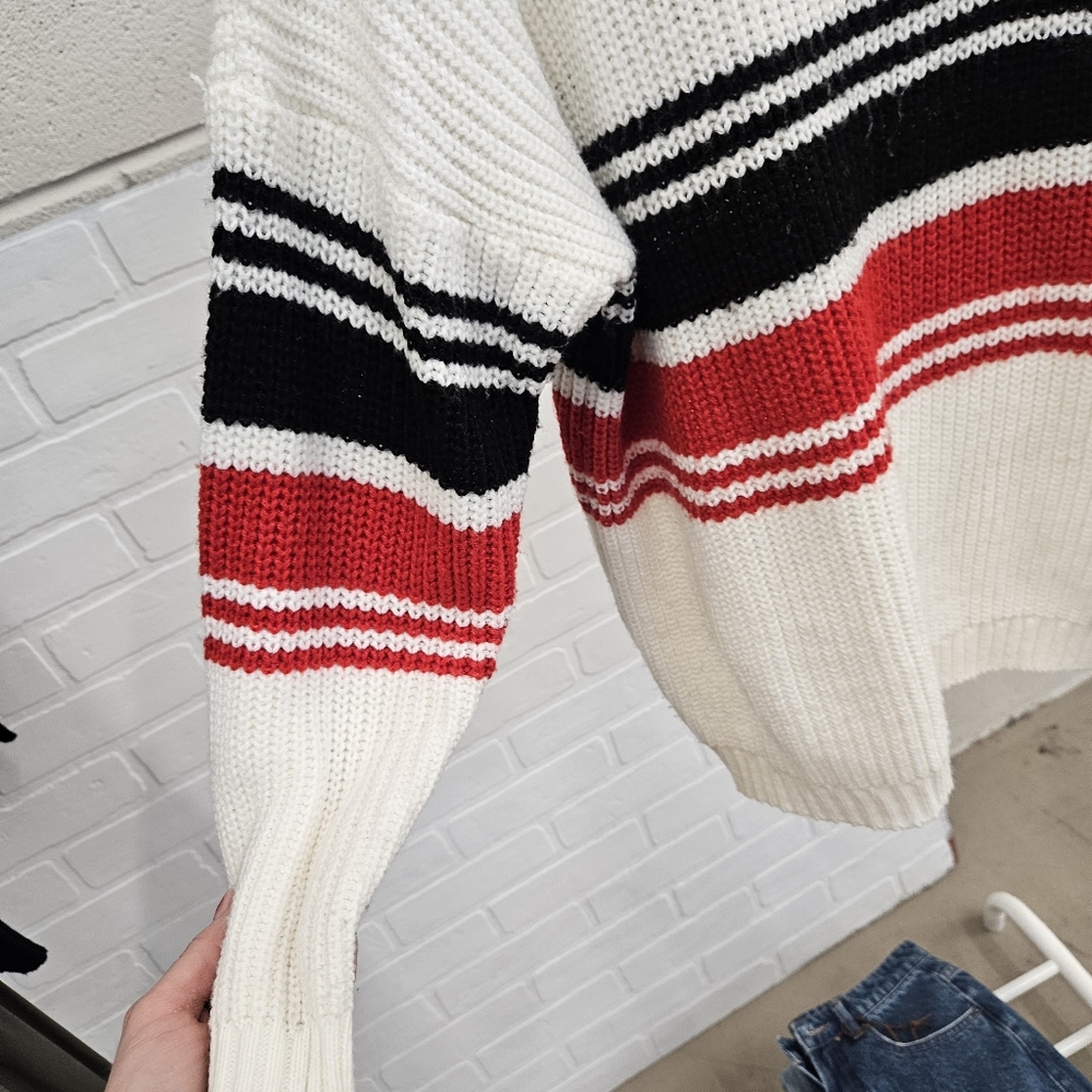 Vneck Ringer Sweater - Picture 3 of 7